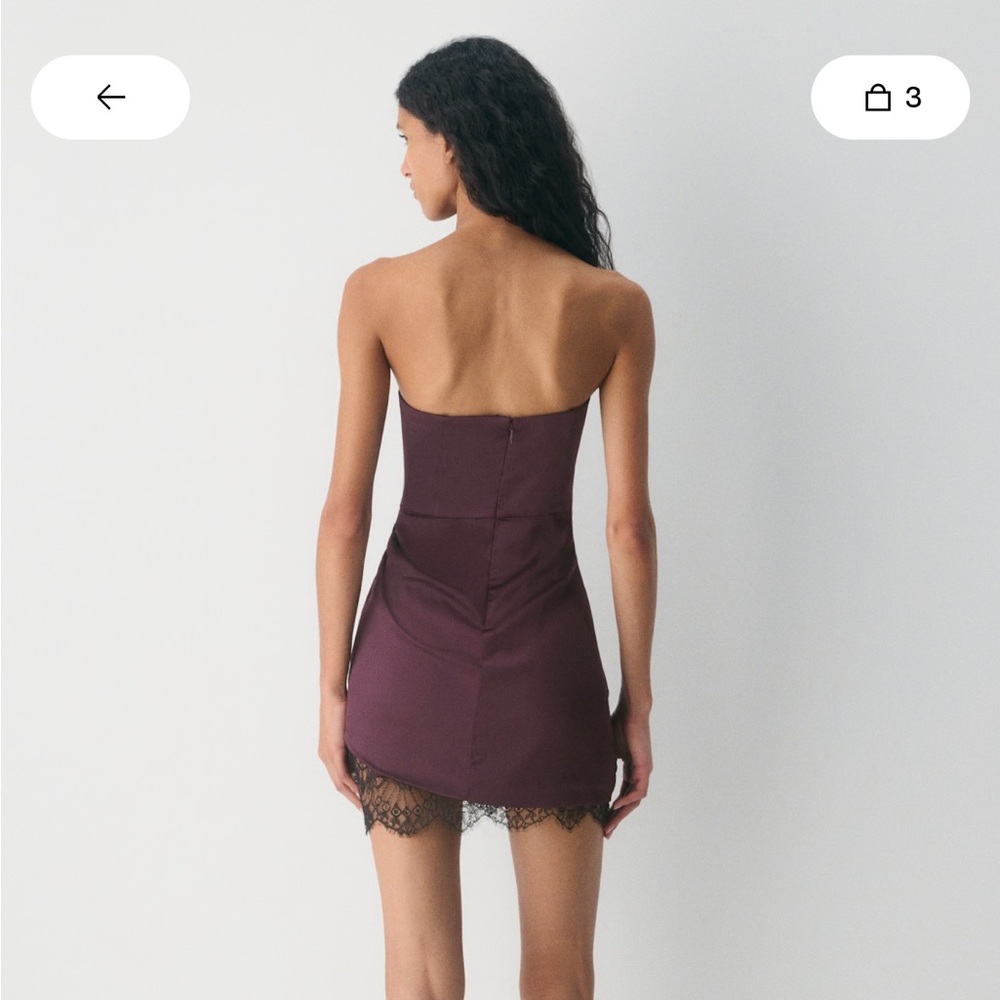 Aritzia Strapless Dress in Deep Purple - Picture 2 of 6